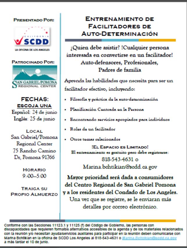 self determination facilitator training june july 2019 spanish